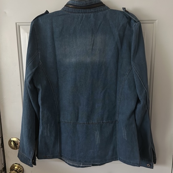 DENIM JEAN ZIP UP JACKET - Picture 5 of 8